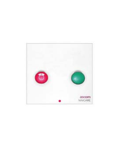 Unité d'appel et d'annulation + prise, 1 bouton rouge avec symbole infirmière + 1 voyant,& 1 bouton vert + voyant 2